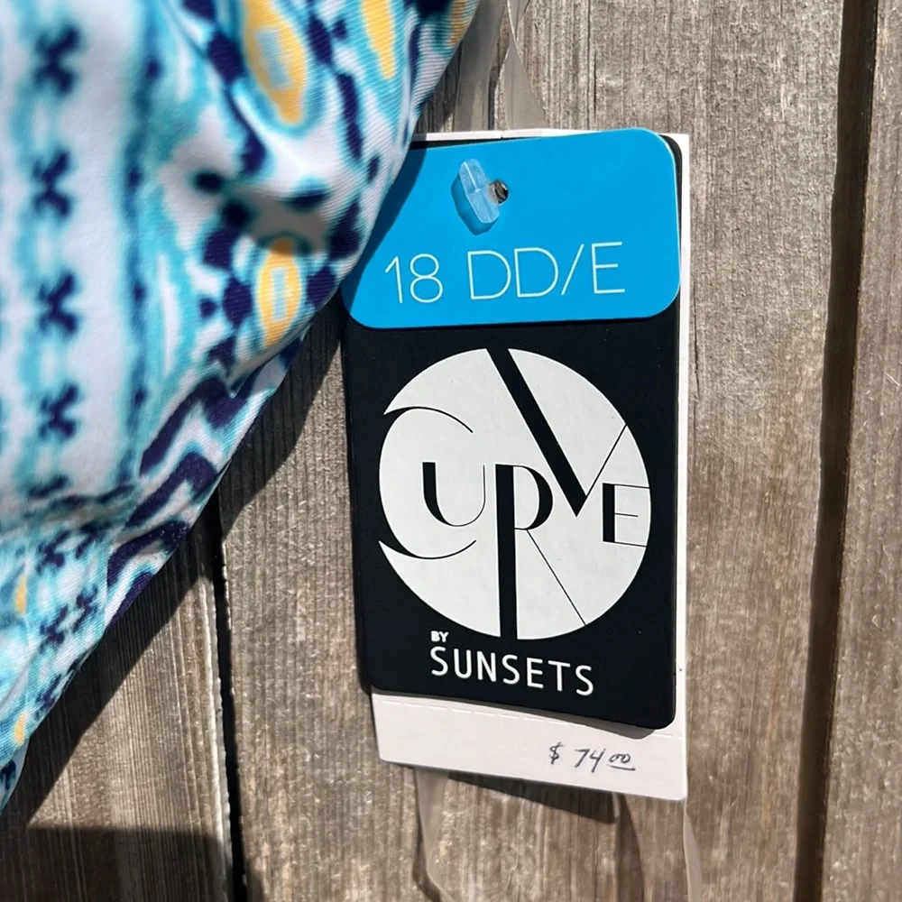CURVE by Sunsets Majorca Hollywood Hi-Neck Bikini Top,Size 18DD/E,NWT - Picture 8 of 14
